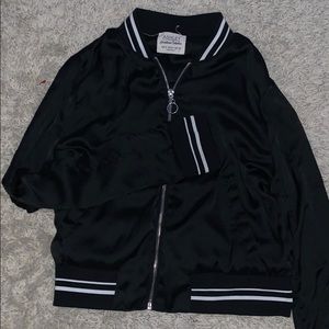 BLACK WOMENS BOMBER JACKET